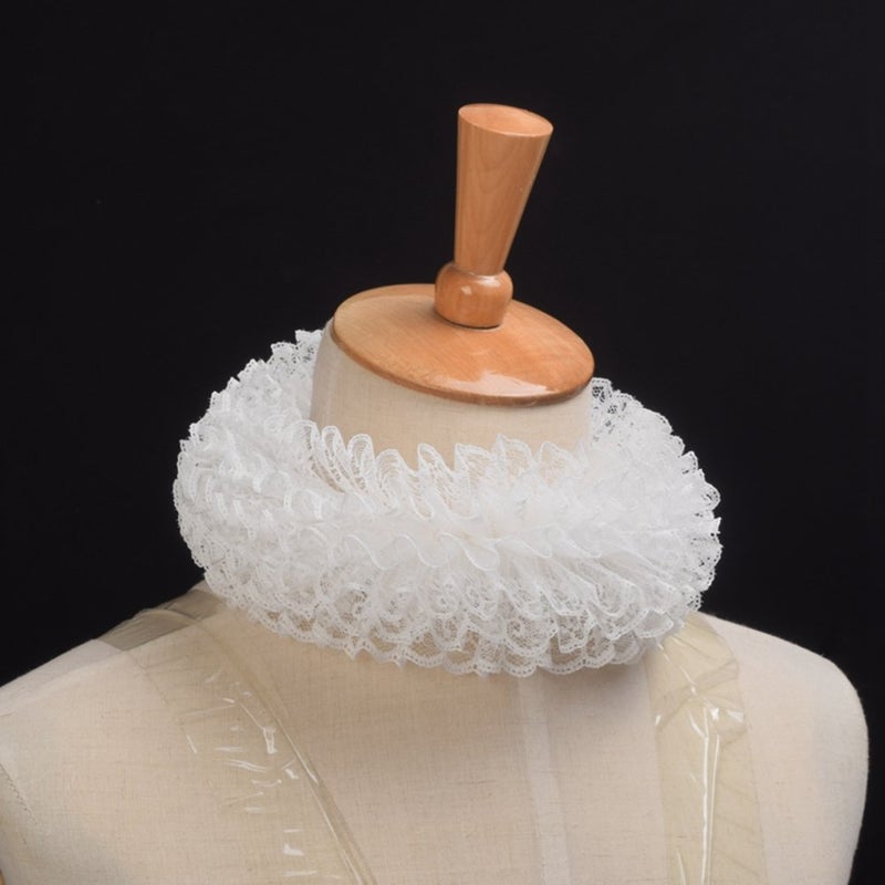 BLESSUME 1pc Lace Renaissance Neck Ruffle Collar(15.5") - Image 2